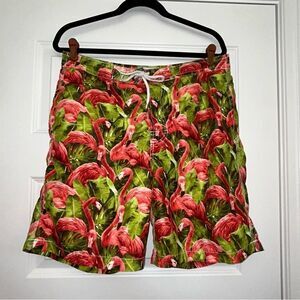 Trunks Surf & Swim Co. Tropical Flamingo Print Board Swim Shorts